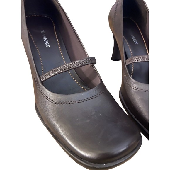 Nine West Women’s Brown Leather Avena Heels Size 7.5 - Picture 3 of 7